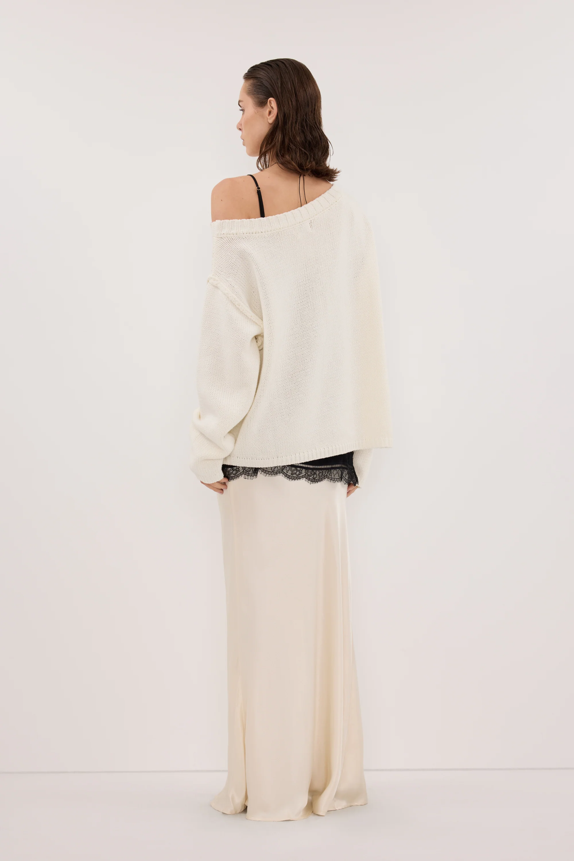 CHARLI CREAM SATIN MAXI SKIRT - Image 4