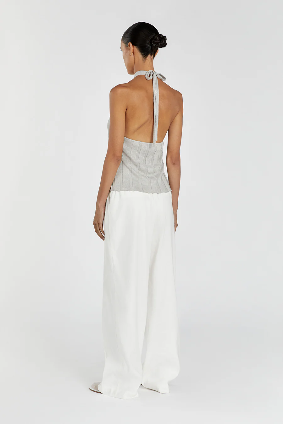 EVERLY SILVER TWIST KNIT  TOP - Image 4