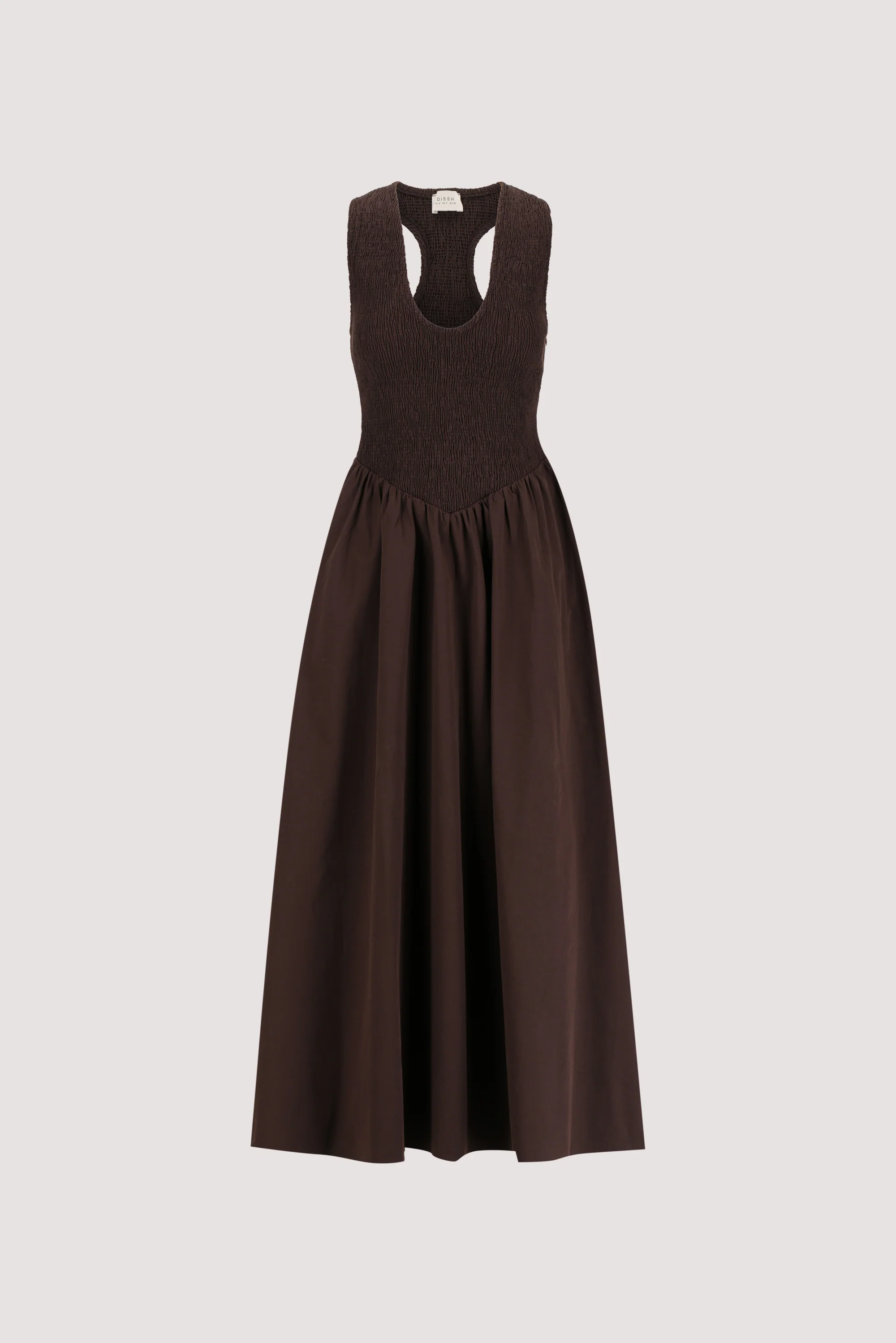 FLORENCE BURNT CHOC COTTON MIDI DRESS - Image 9