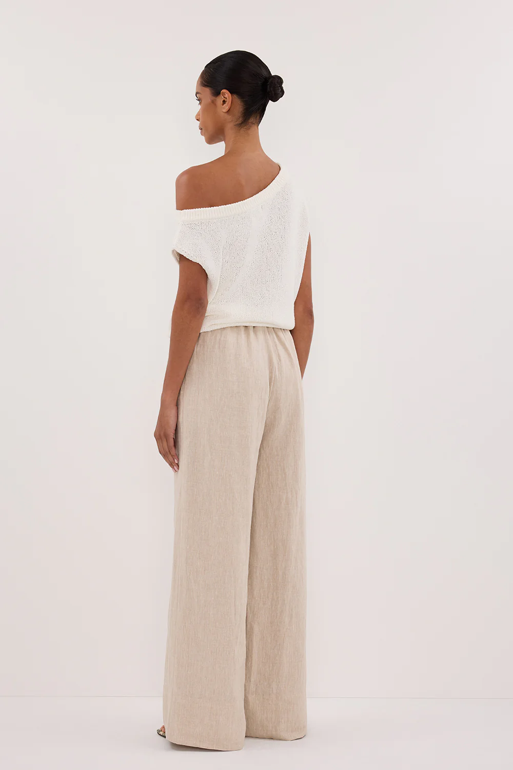 GINA NATURAL LINEN WAIST PANT - Image 4