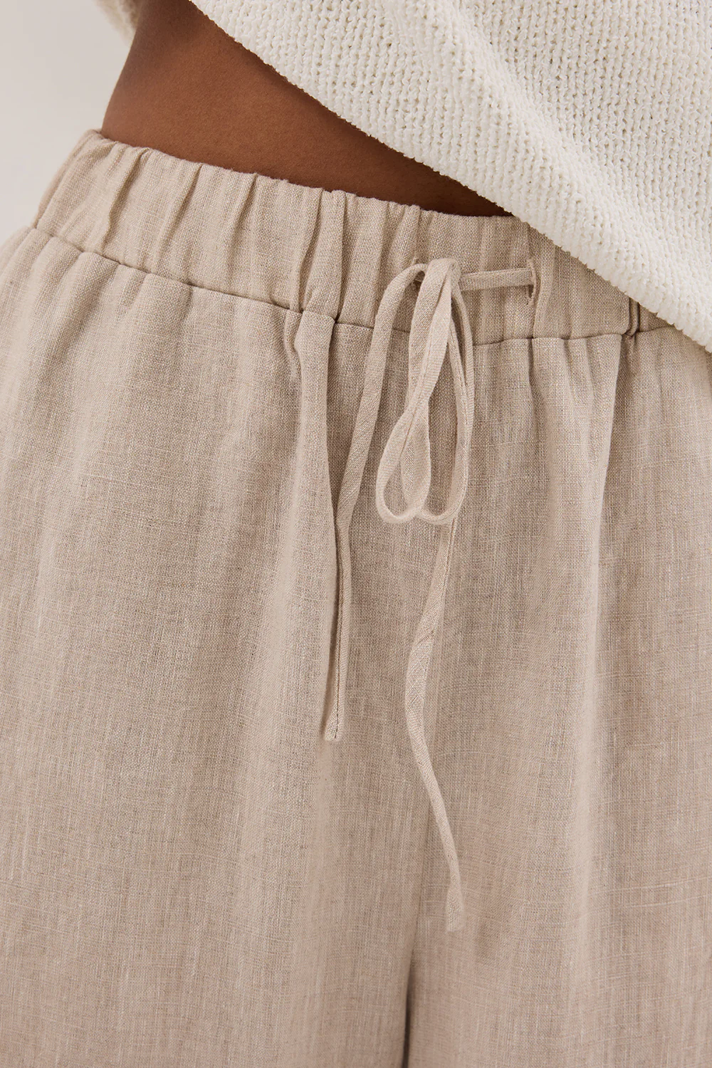 GINA NATURAL LINEN WAIST PANT - Image 5