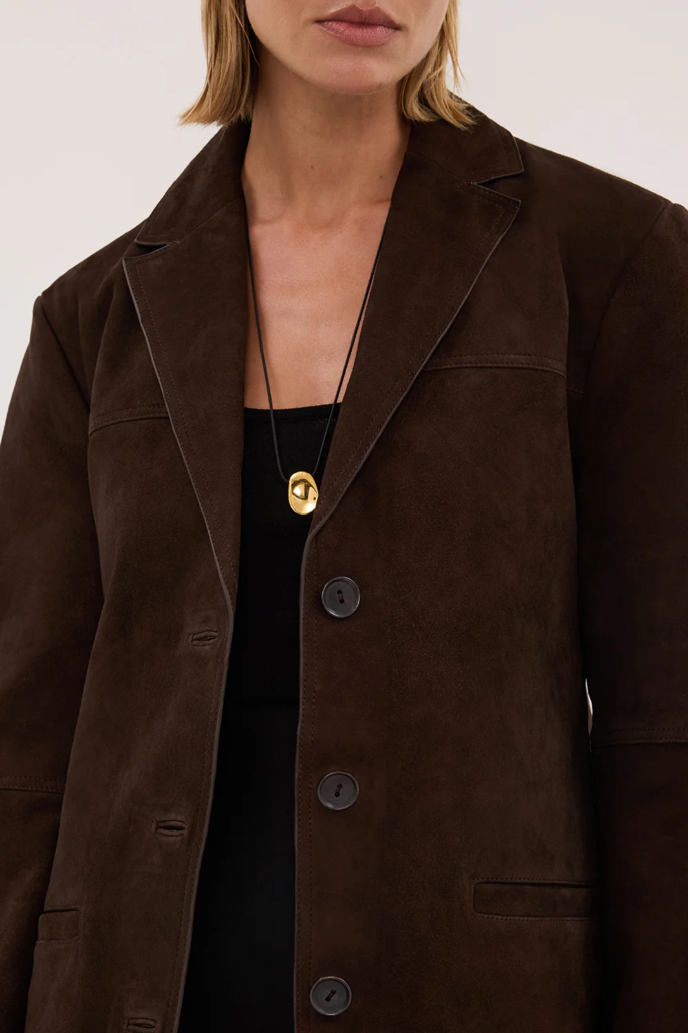 HENDRIX BITTER CHOC OVERSIZED SUEDE LEATHER JACKET - Image 6