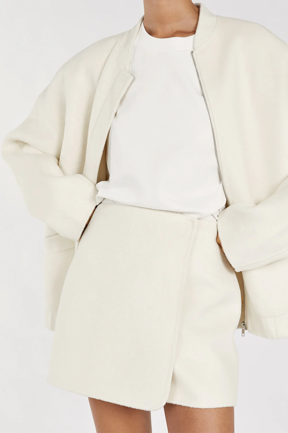 JERI CREAM WOOL BLEND MINI SKIRT - Image 5