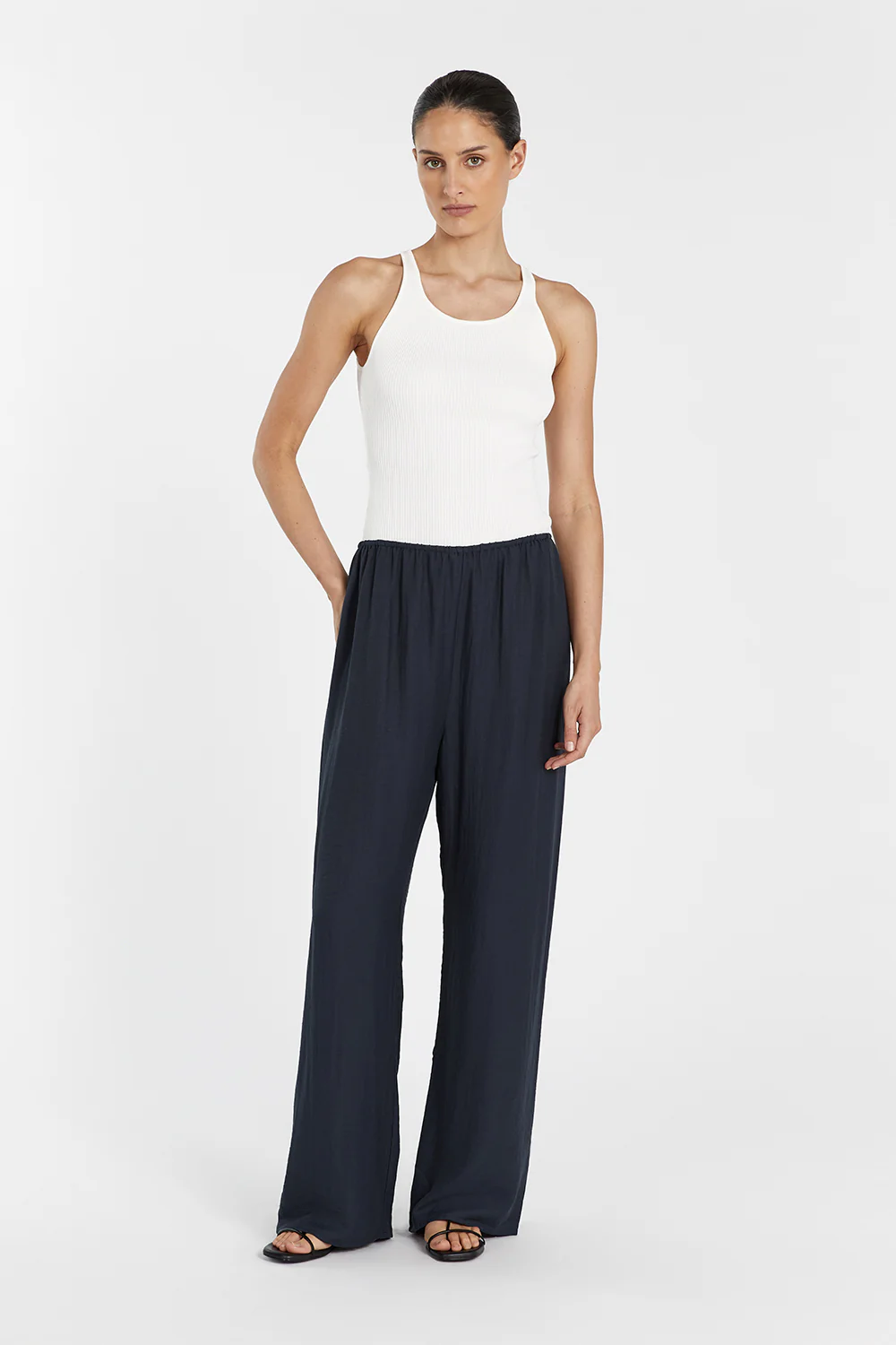 JOLIE SLATE MARLE DRAWSTRING PANT - Image 4