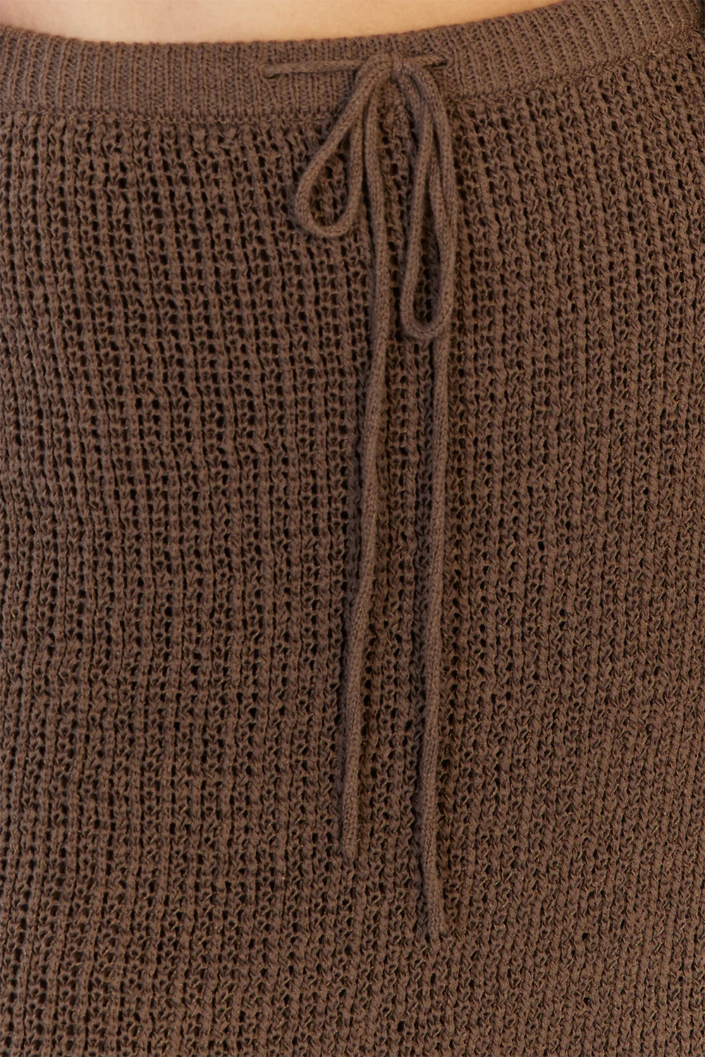 MARGOT CHOC KNIT CROCHET MINI SKIRT - Image 5