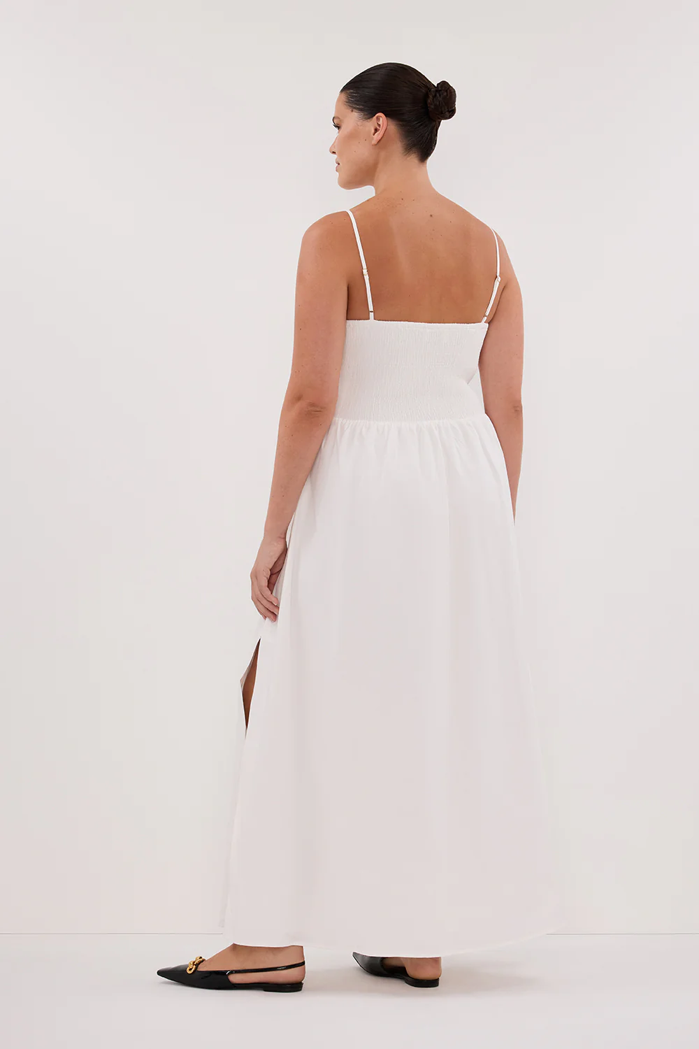 MILANO WHITE COTTON MIDI DRESS - Image 7