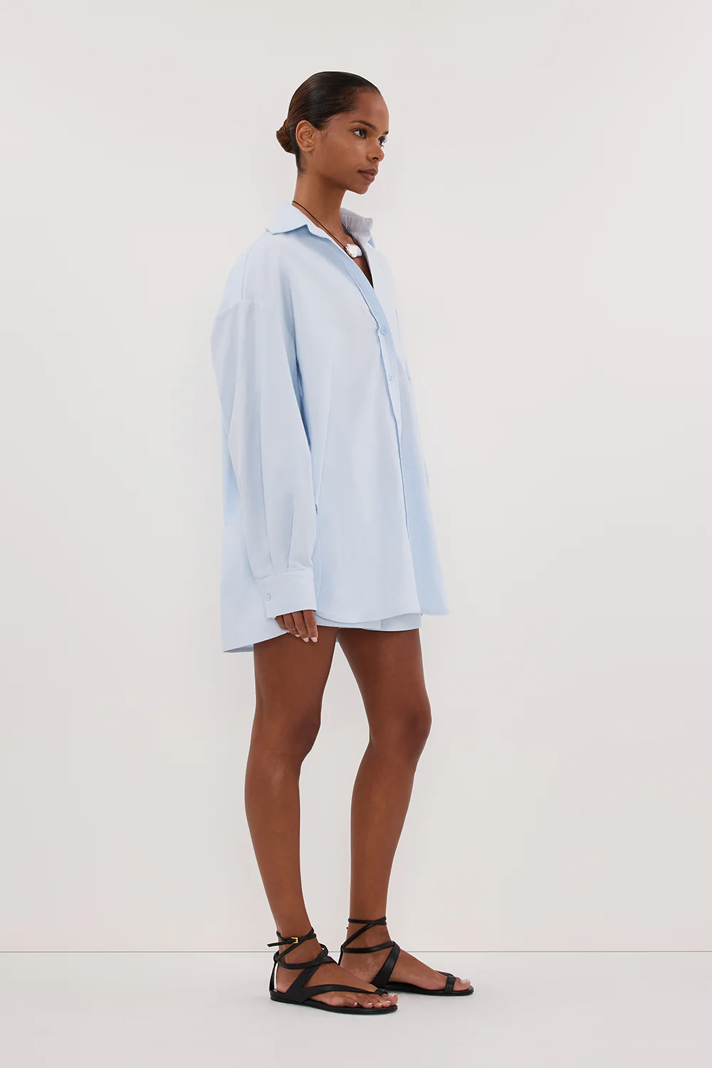 RHEA 2.0 ICE BLUE OVERSIZED COTTON SHIRT - Image 4