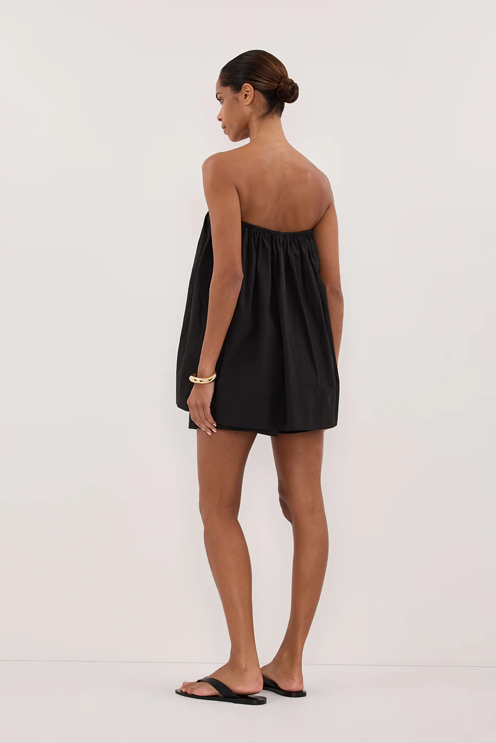 SOMMER BLACK STRAPLESS POPLIN TOP - Image 4